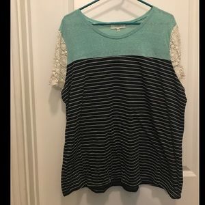 Multi patterned tshirt style top